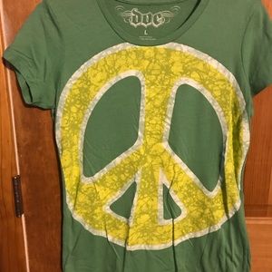 Green peace Sign Tshirt size XL